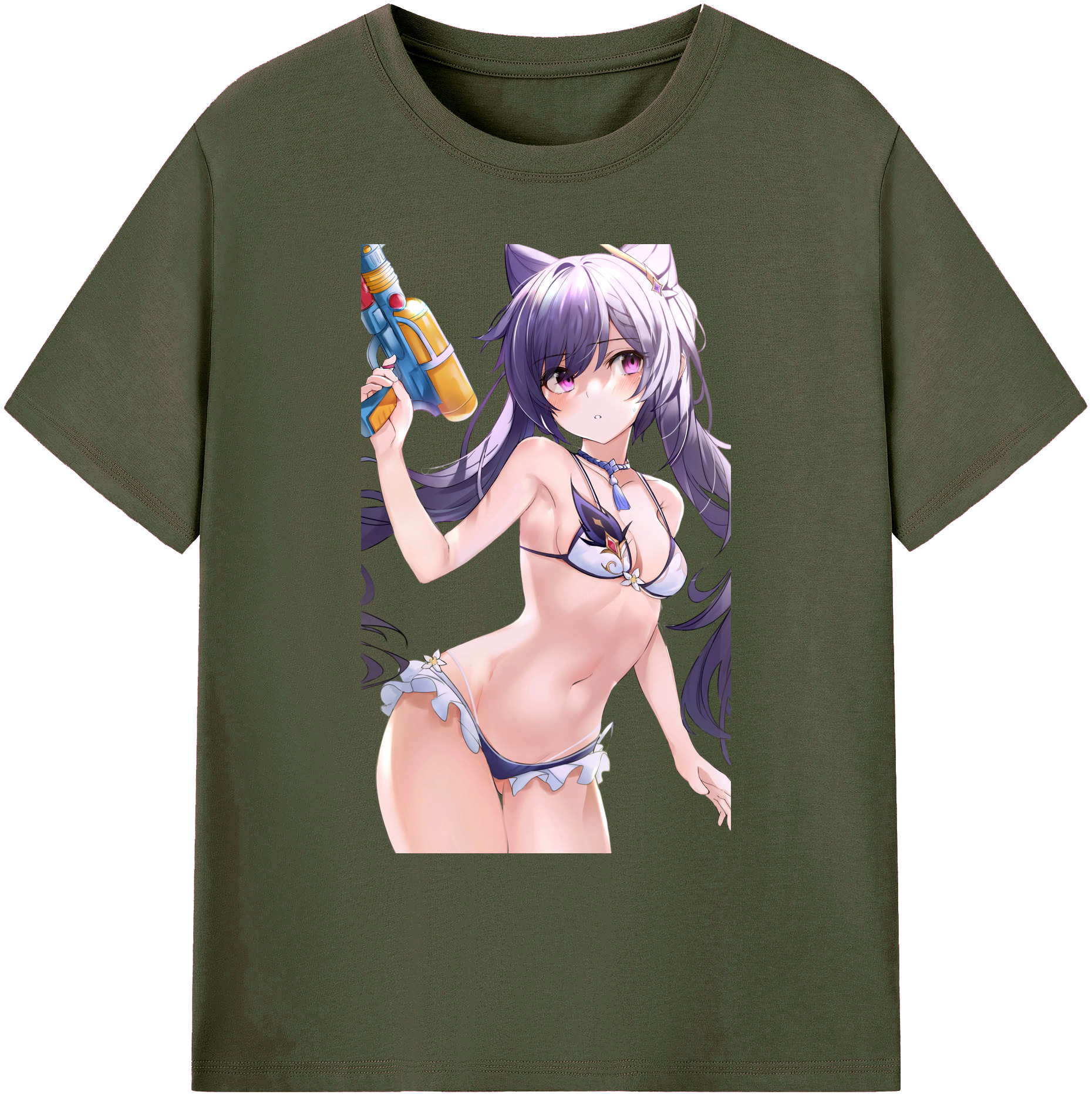 げんし神 刻晴 こくせい genshin Kokusei 綿100％ メンズ半袖Tシャツ｜肌触りやわらか＆通気性